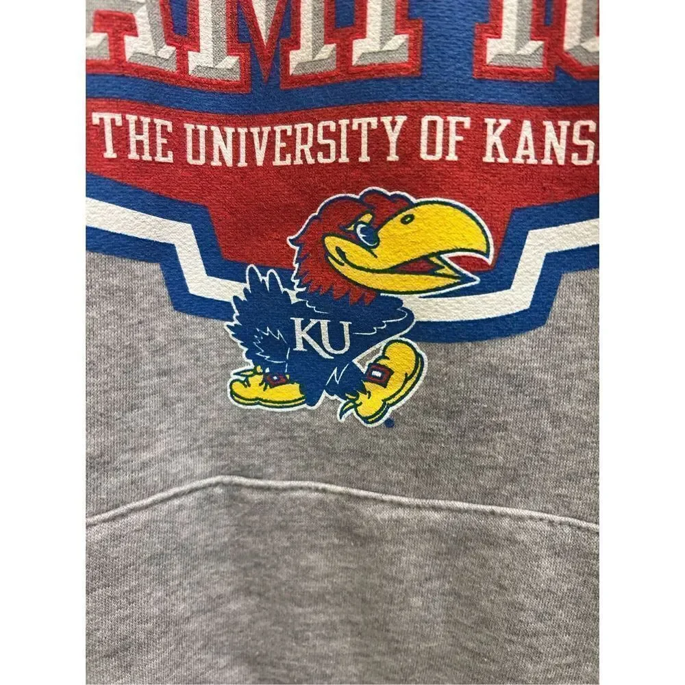 Adidas Gray 08 KU Jayhawks Basketball FedEx Orange Bowl Hoodie Men's Size Medium